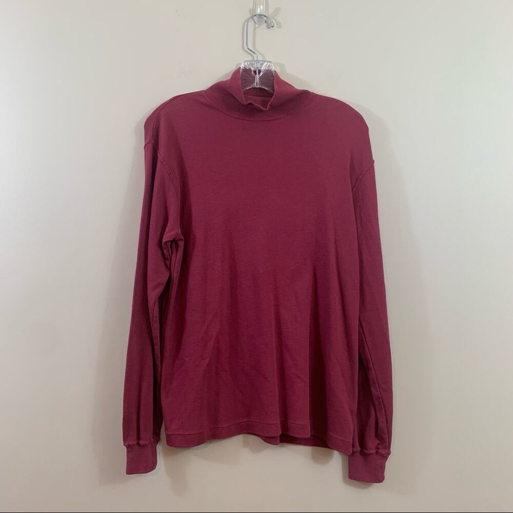 Vintage J Crew Maroon Mock Long Sleeve Top